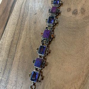 Nicky Butler Amethyst and Druzy Sterling Bracelet